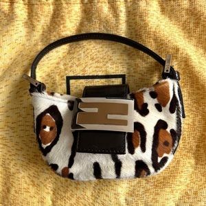 Rare Fendi Leopard Baguette / Mini Croissant